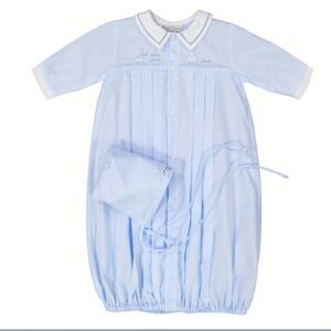 Feltman Brothers NWT Train Pleated Take Me Home Gown W/ Bonnet, NB